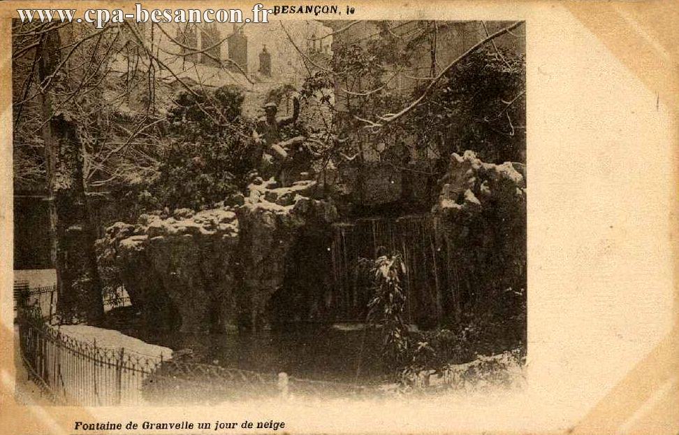 Fontaine de Granvelle un jour de neige